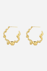 Andcopenhagen - Earrings hoops - 18 carat gold plated 925 sterling silver - Swirl suie