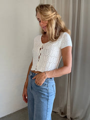 Sassy Copenhagen - Strikket top - Hvid blonde - Ella ( preorder)