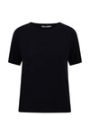 Sort T-shirt med rund hals og korte ærmer. Enkel og regulær pasform, ideel til basisgarderoben.