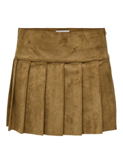 Only - Pleated skirt - Cognac Suede - Only