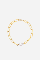 Andcopenhagen - Bracelet - 18 carat gold plated 925 sterling silver - Chunky Pearl chain