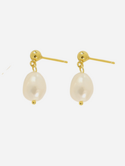 Pearl earrings - 18 carat gold plated - Emma - Andcopenhagen