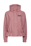 Jakke i lyserød "Wistful Mauve" med høj krave, snoretræk og BALL logo på brystet.