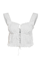 Noisy May - Top - Broderi anglaise hvid - Sommer Cropped