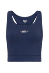 Navy sports top med Ball-logo foran, racerback-stil, enkel og stilren.