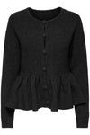 Only - Cardigan - Sort - Piruet Ls Peplum - Stilkompagniet.dk