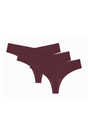 Andcopenhagen Basics - G-streng - 3-pak - Bordeaux - Ellie