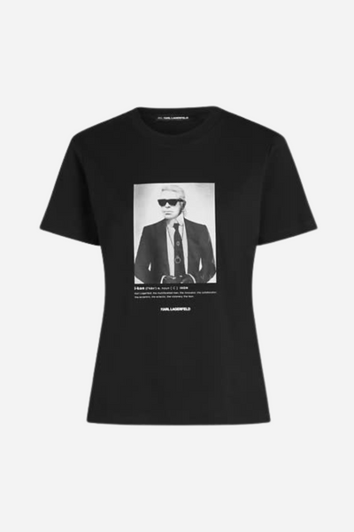 Karl Lagerfeld - T-shirt - Sort - Portrait