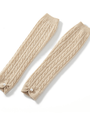 Andcopenhagen - Wrist warmer with pearl long - 100% Cashmere - Mai Sand