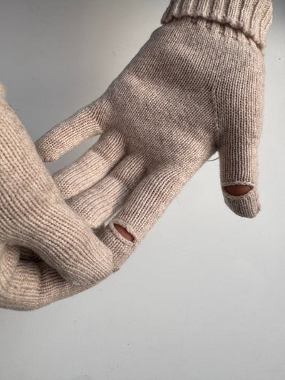 Andcopenhagen Accessories 100% Uld finger vanter - Fia Beige - Andcopenhagen