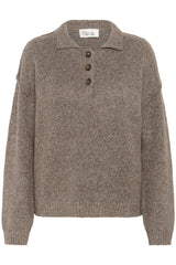 My Essential Wardrobe - Strik Pullover - Brown Melange - Paloma Polo