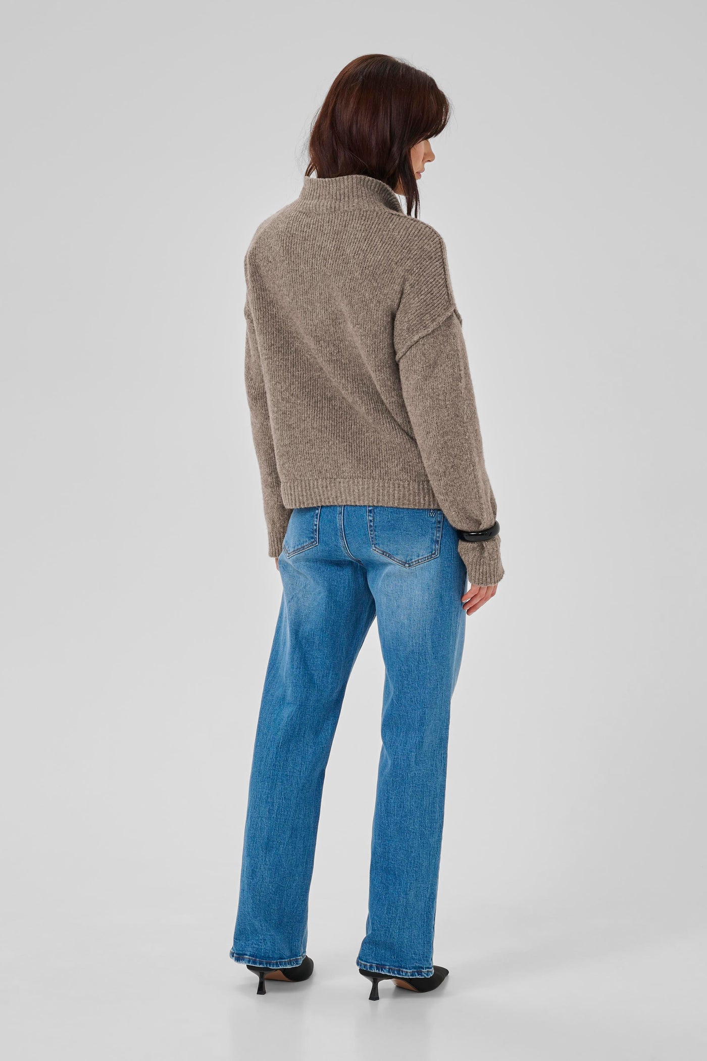 My Essential Wardrobe - Strik Pullover - Brown Melange - Paloma Polo