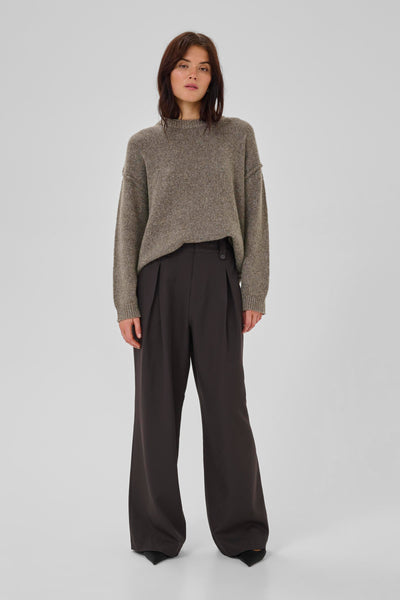 My Essential Wardrobe - Strik pullover - Brown Melange - Paloma Knit