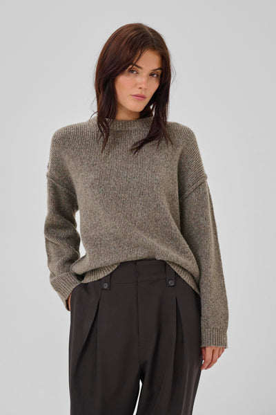 My Essential Wardrobe - Strik pullover - Brown Melange - Paloma Knit
