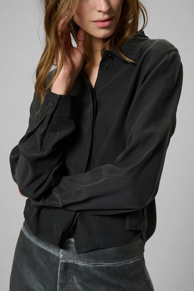 My Essential Wardrobe - Skjorte - Black - Silk