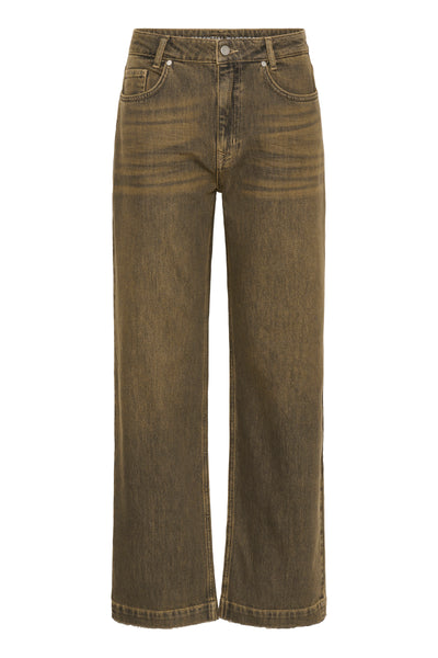 My Essential Wardrobe - Jeans - Amber Retro Wash Brown - Saba 139 High Straight Slit
