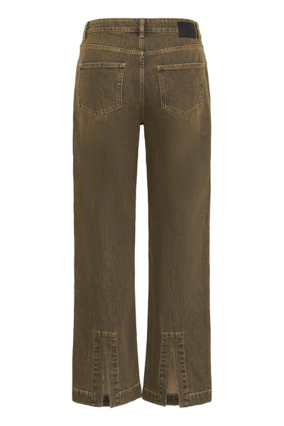 My Essential Wardrobe - Jeans - Amber Retro Wash Brown - Saba 139 High Straight Slit