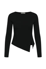 My Essential Wardrobe - Asymmetrisk Bluse - Black - Nupti