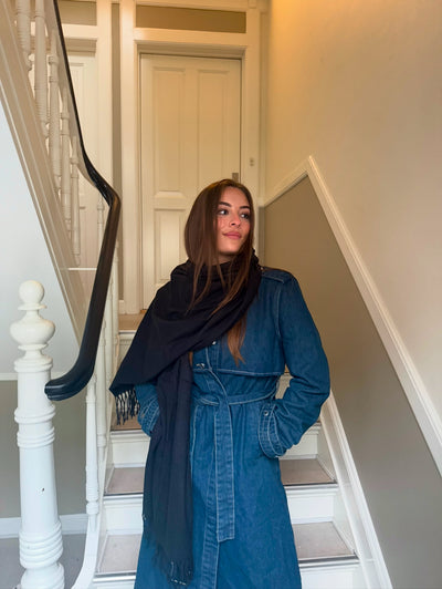 Denim trenchcoat jakke- Washed blue - Vera - Sassy Copenhagen