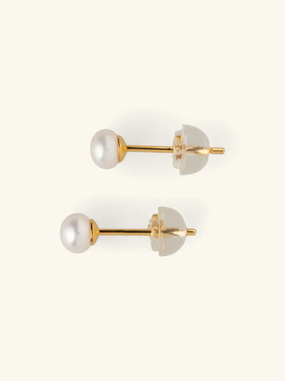 Andcopenhagen - Earring studs - 18 carat gold plated 925 sterling silver - Freshwater pearls - Little jazz pearl