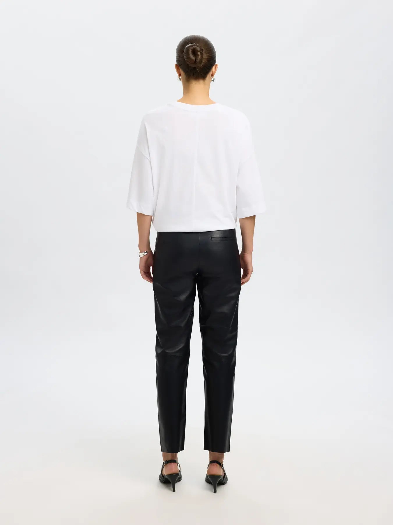 Selected Femme - Læderbukser - Sort - Marie