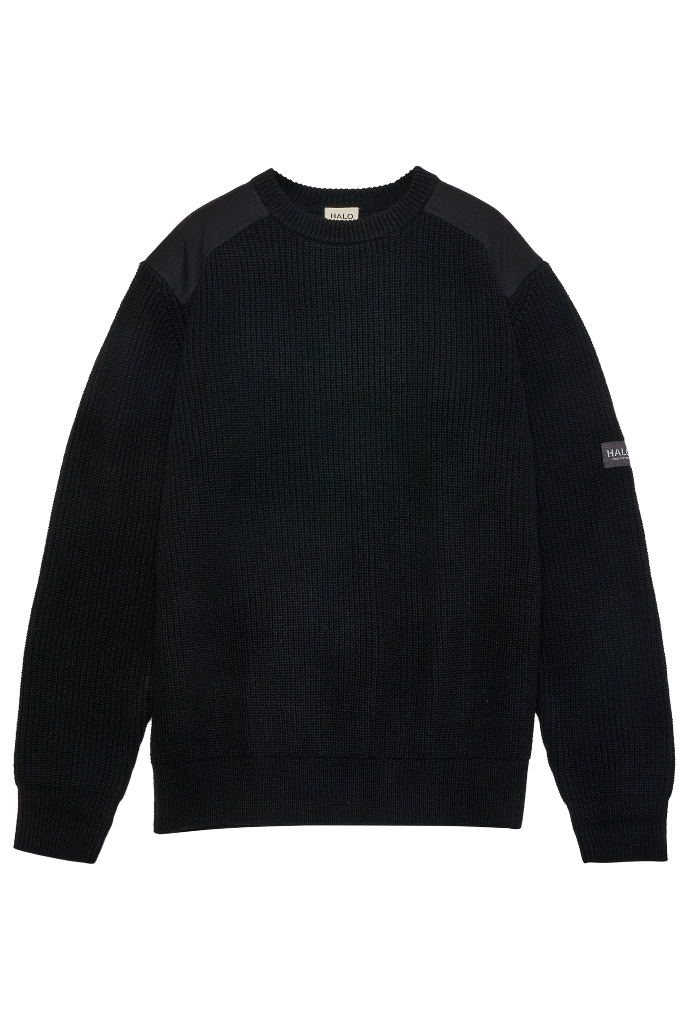 HALO - Strik - Sort - WOOL CREW KNIT