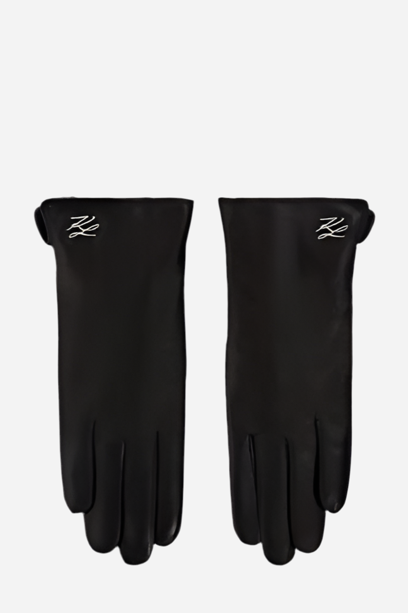 Karl Lagerfeld -  Læder handsker - Sort - AUTOGRAPH FF GLOVE