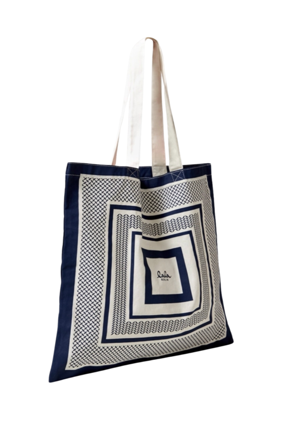 LALA BERLIN - Tote bag - Navy Stripe - Maja Canvas sss