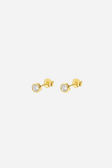 Andcopenhagen - Stud earrings - 18 carat gold plated 925 sterling silver - Funk zircon stud