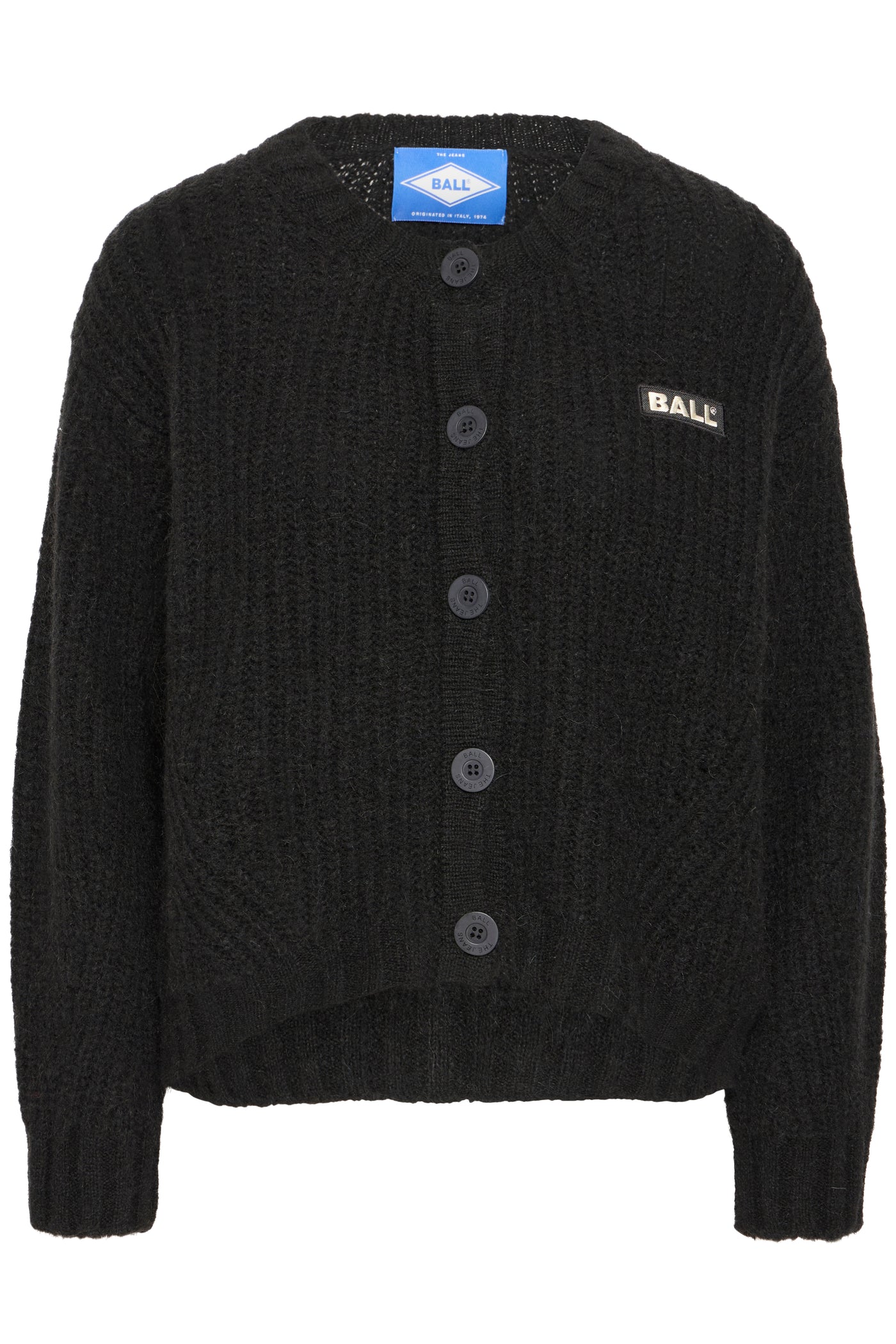 Ball Original - Cardigan - Black - Bastacy rib