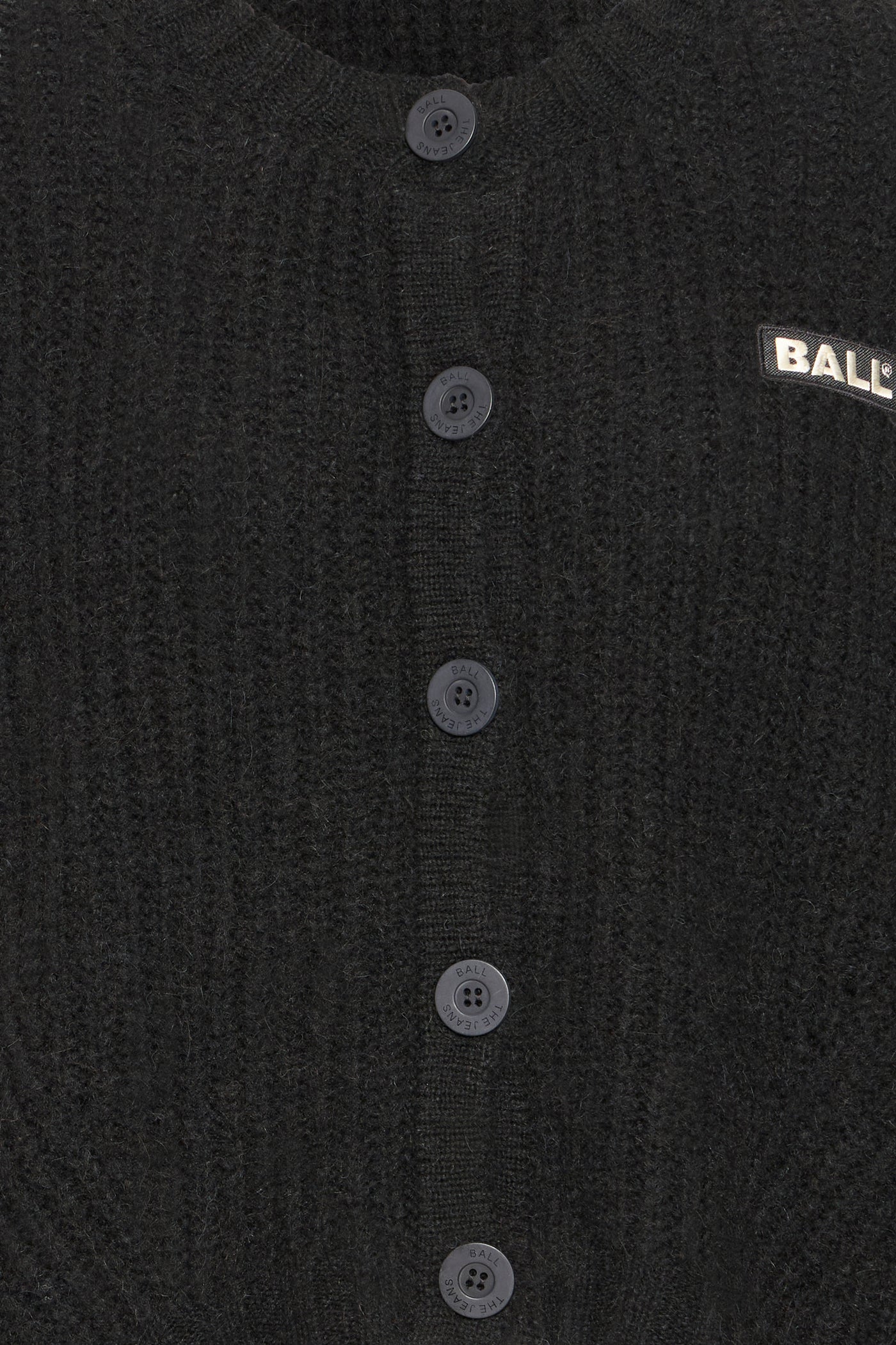 Ball Original - Cardigan - Black - Bastacy rib