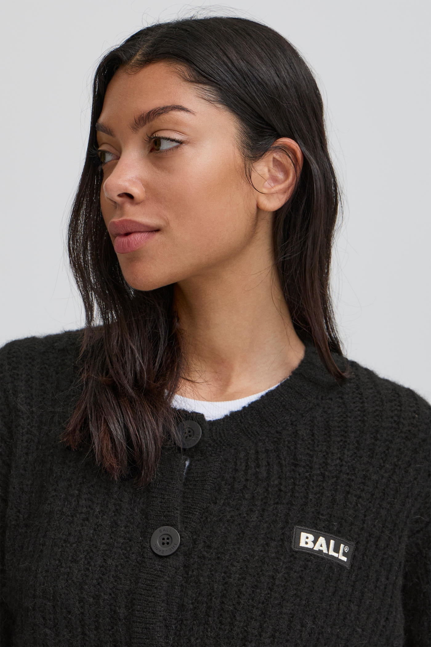 Ball Original - Cardigan - Black - Bastacy rib