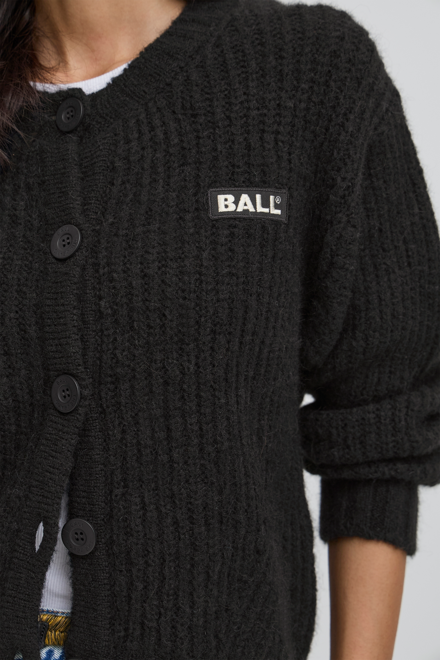 Ball Original - Cardigan - Black - Bastacy rib