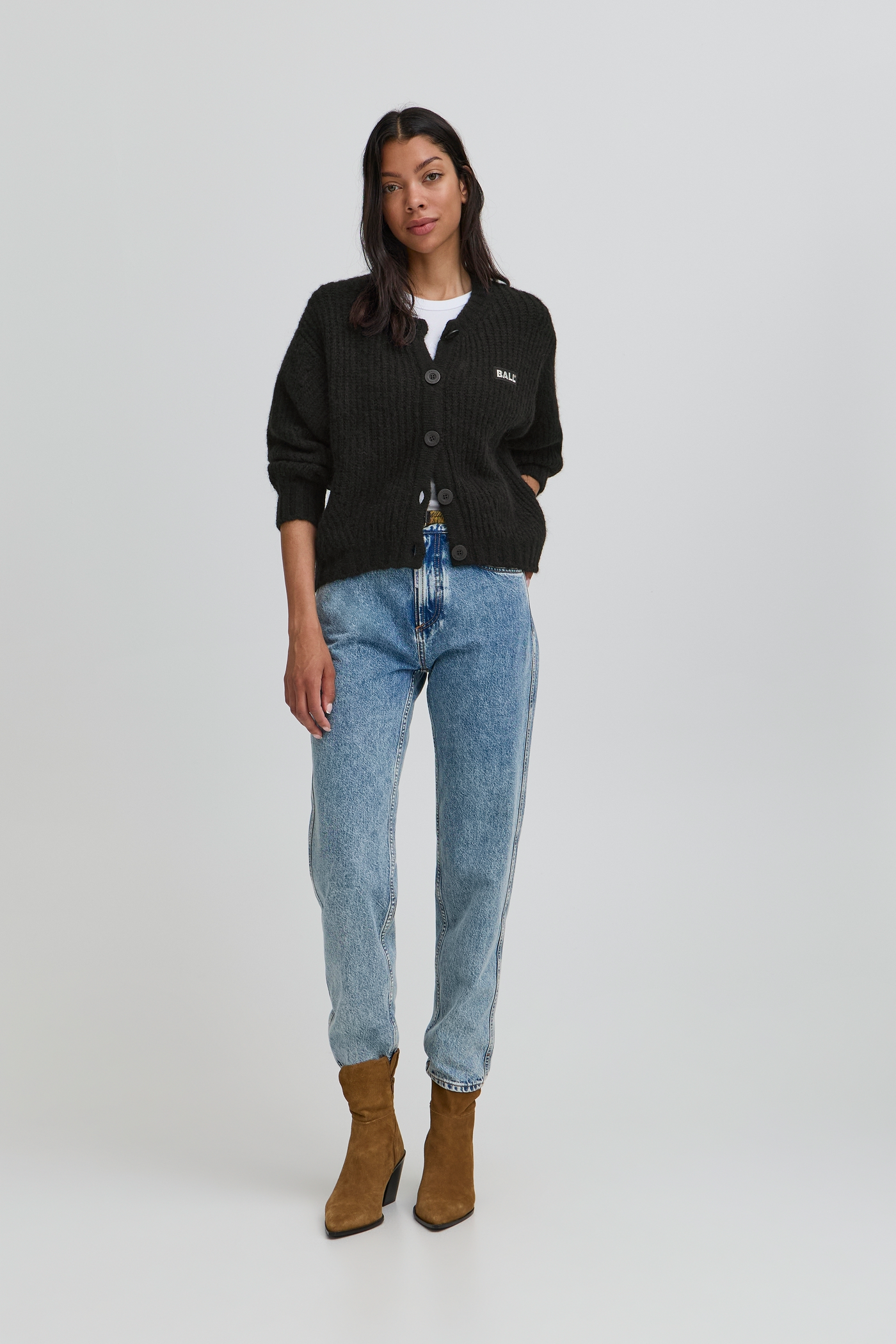 Ball Original - Cardigan - Black - Bastacy rib