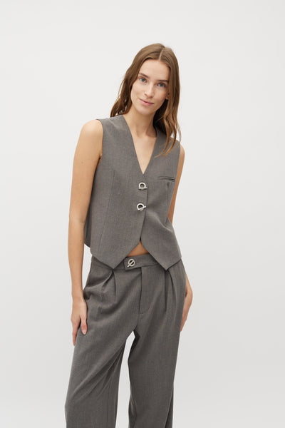 Mbym - Vest - Grey melange - Aleia