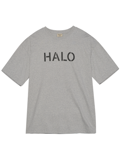HALO - T-shirt - Light Grey Melange - Boxy