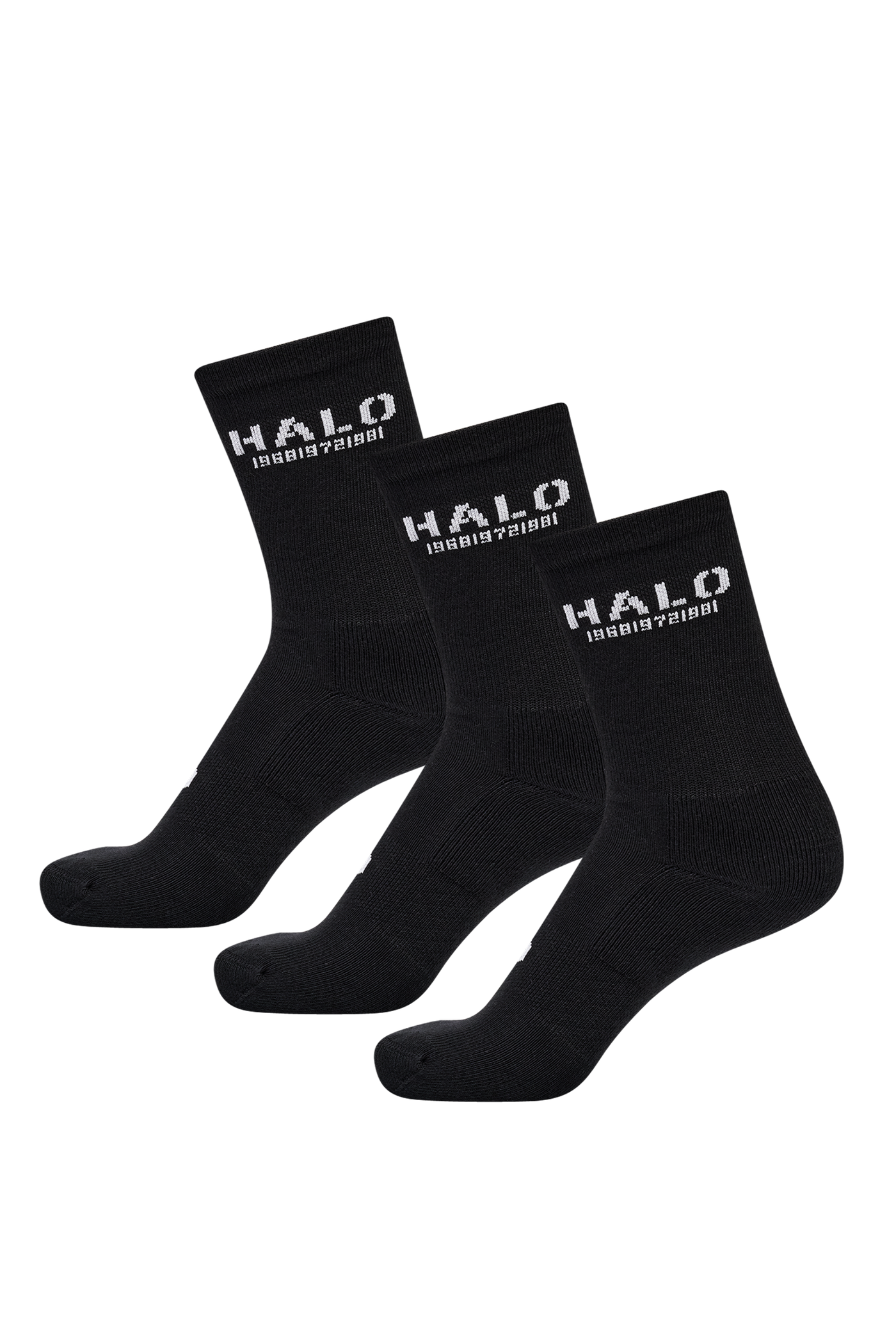 HALO - Strømper - 3pak - Black - Essential Cotton