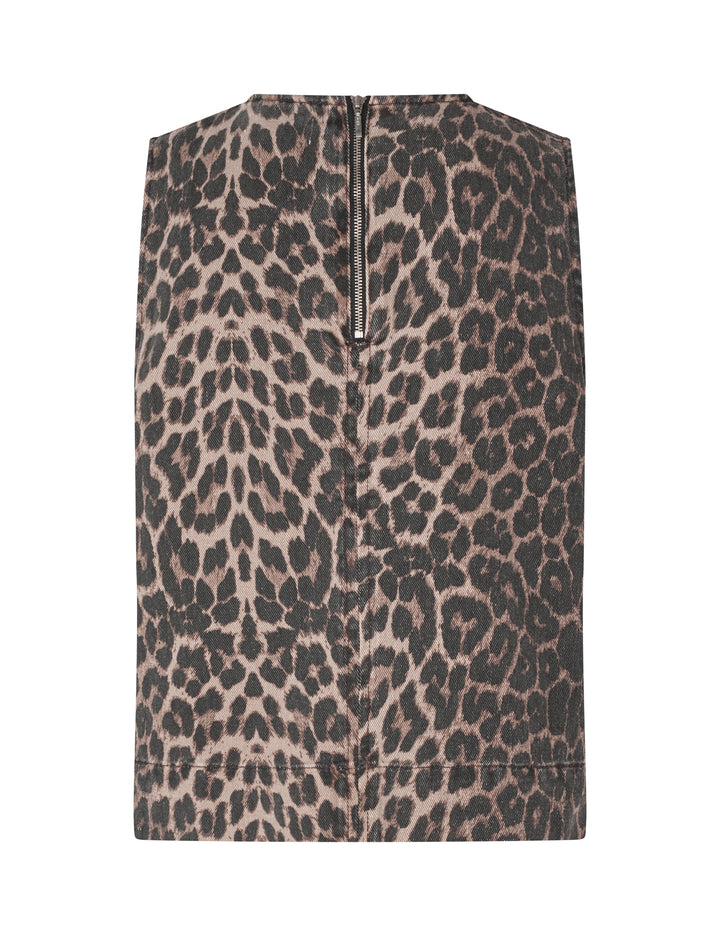 Leopard denim Leo top - Rihne - Global Funk