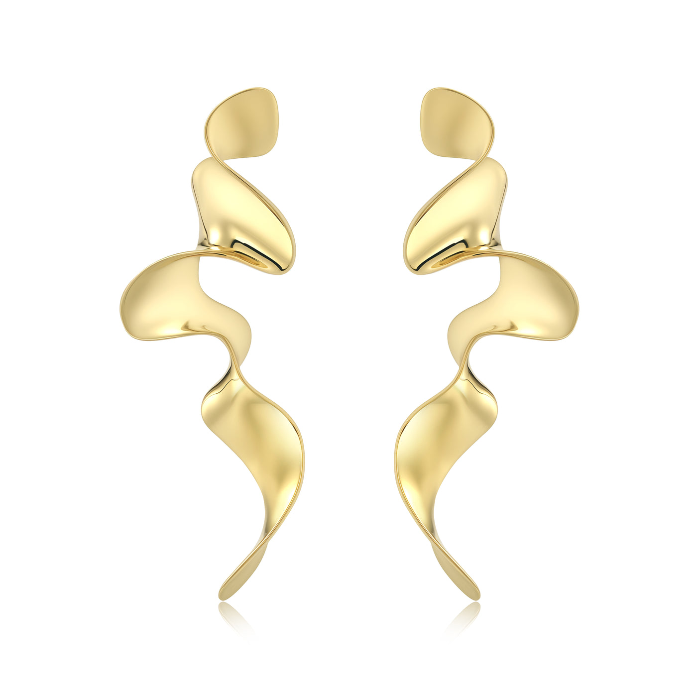 Swirl earrings - Suie Small - 18 carat gold plated - Andcopenhagen