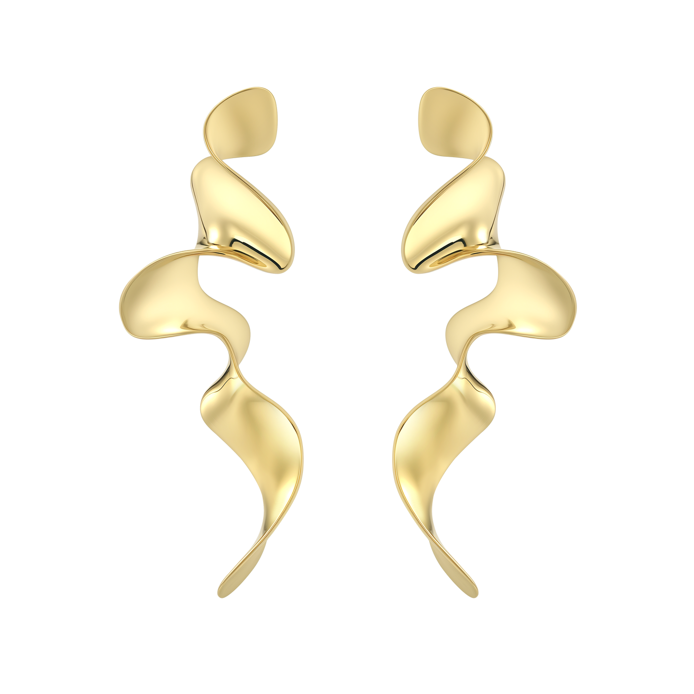 Swirl earrings - Suie Small - 18 carat gold plated - Andcopenhagen