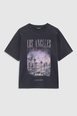Anine Bing - T-shirt - Vintage Black - Cade Tee Los Angeles