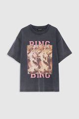Anine Bing - T-shirt - Washed Black - Cade tee Tiger Bing