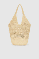 Anine Bing - Beach Bag - Natural - Leah Logo Hobo Raffia