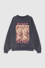 Anine Bing - Sweatshirt - Washed Black - Miles sweatshirt Tiger Bing