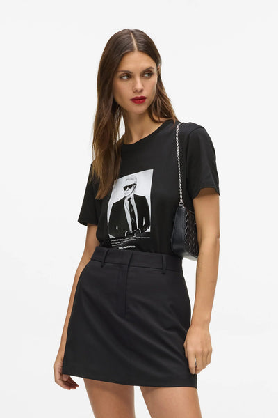 Karl Lagerfeld - T-shirt - Sort - Portrait