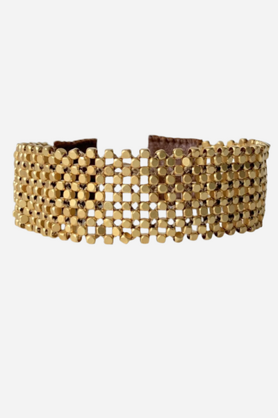 Håndlavet perle armbånd - Cap mesh DG - Guld - Ibu Jewels