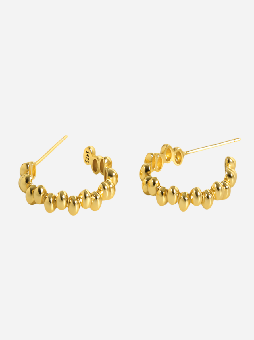 Andcopenhagen - Earrings hoops - 18 carat Gold plated 925 sterling silver - Luna