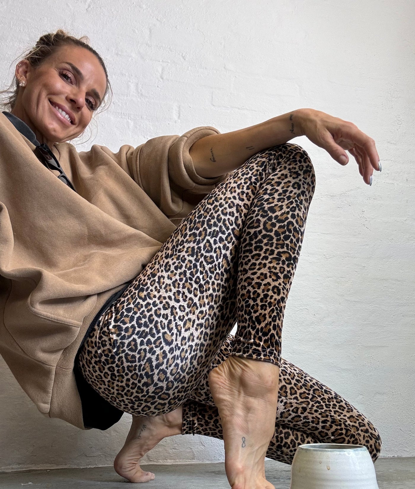 Leopard Velour Leggings - Angela - Hunkøn