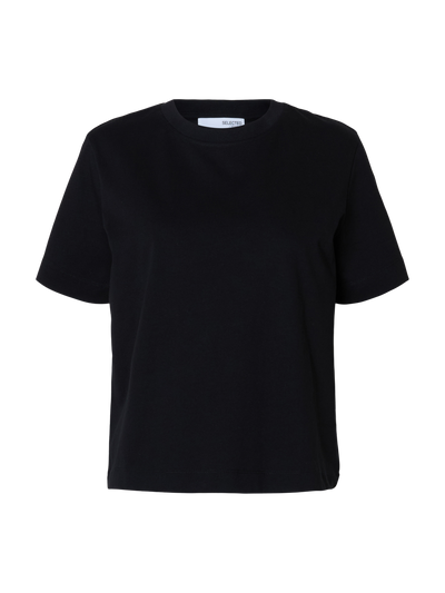 Black boxy black t-shirt - Selected Femme Essential