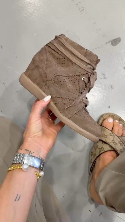 Pavement - wedge sneaker støvler - Brown Suede - Vibe 2